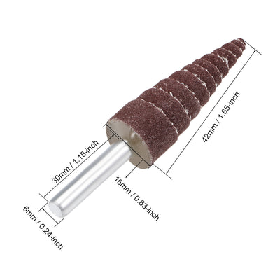 Harfington 16mm Cone Shape Abrasive Flap Wheel 1/4" Shank for Deburring 320 Grit 10 Pcs