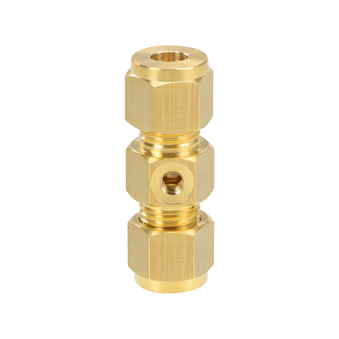 Harfington Brass Compression Tube Fitting 9.8mm OD Straight UNC 10-24 Thread Nozzle Hole Pipe Adapter for Water Garden Irrigation