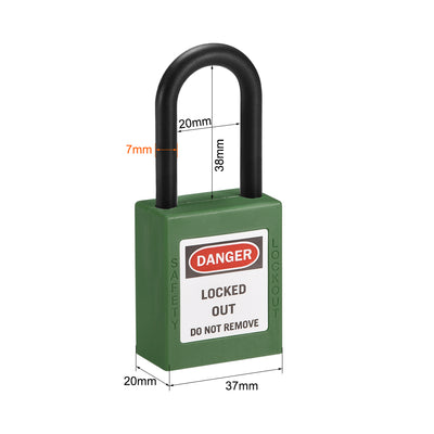 Harfington Lockout Tagout Safety Padlock Nylon Shackle Keyed Padlocks