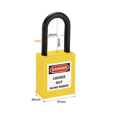 Harfington Lockout Tagout Safety Padlock Nylon Shackle Keyed Padlocks