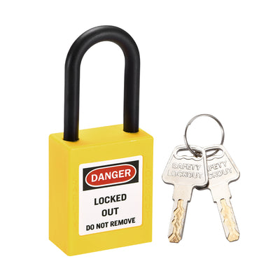 Harfington Lockout Tagout Safety Padlock Nylon Shackle Keyed Padlocks