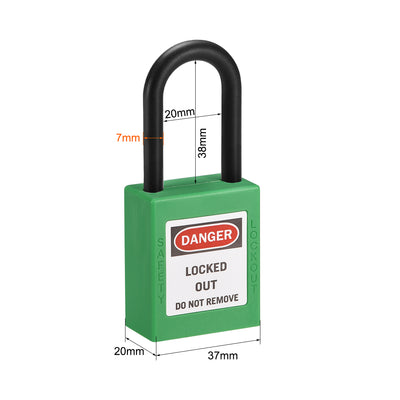 Harfington Lockout Tagout Safety Padlock Nylon Shackle 2Pcs
