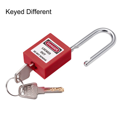 Harfington Lockout Tagout Safety Padlock 38mm Steel Shackle 2Pcs