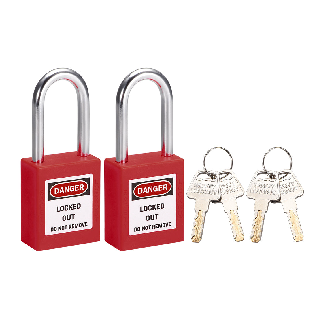 Harfington Lockout Tagout Safety Padlock 38mm Steel Shackle 2Pcs