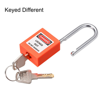 Harfington Lockout Tagout Safety Padlock 38mm Steel Shackle 2Pcs