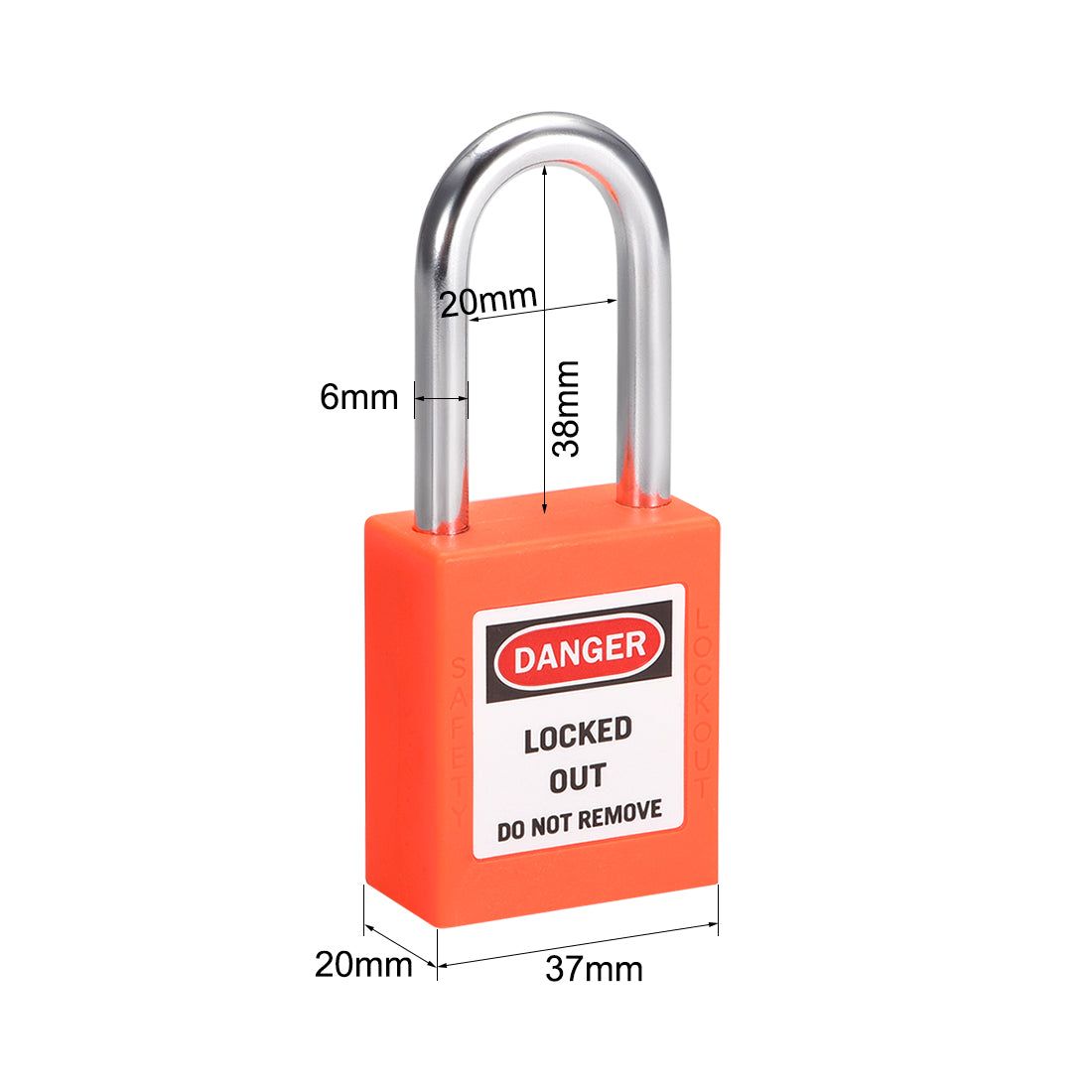 Harfington Lockout Tagout Safety Padlock 38mm Steel Shackle 2Pcs