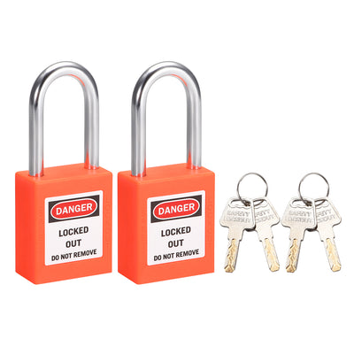 Harfington Lockout Tagout Safety Padlock 38mm Steel Shackle 2Pcs