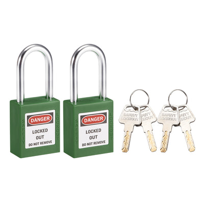 Harfington Lockout Tagout Safety Padlock 38mm Steel Shackle 2Pcs