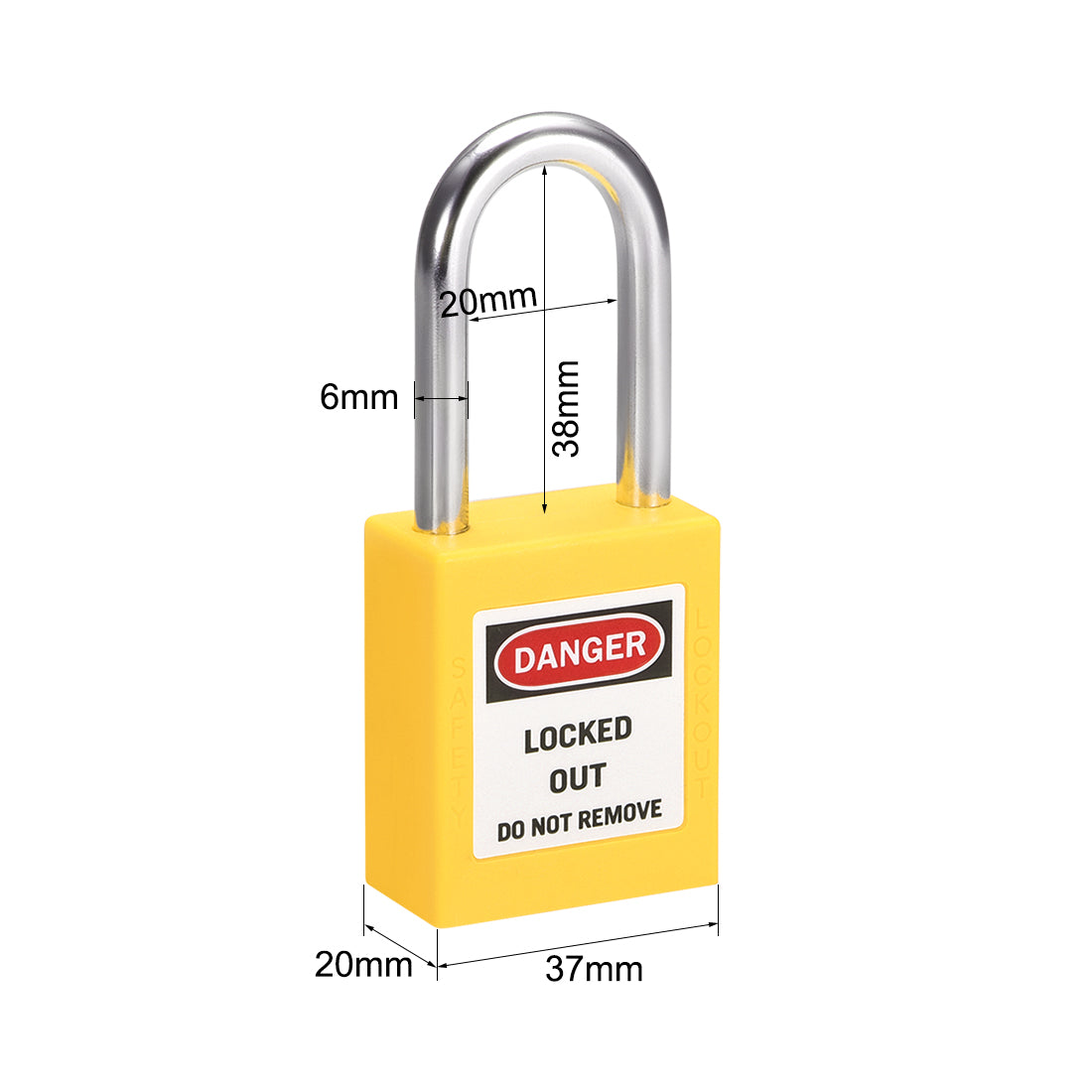 Harfington Lockout Tagout Safety Padlock 38mm Steel Shackle Keyed Padlocks