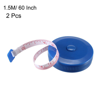 Harfington 60 Inch Metric Inch Cloth Tape Measure for Body Soft Dual Sided 1.5M Color Random 2pcs