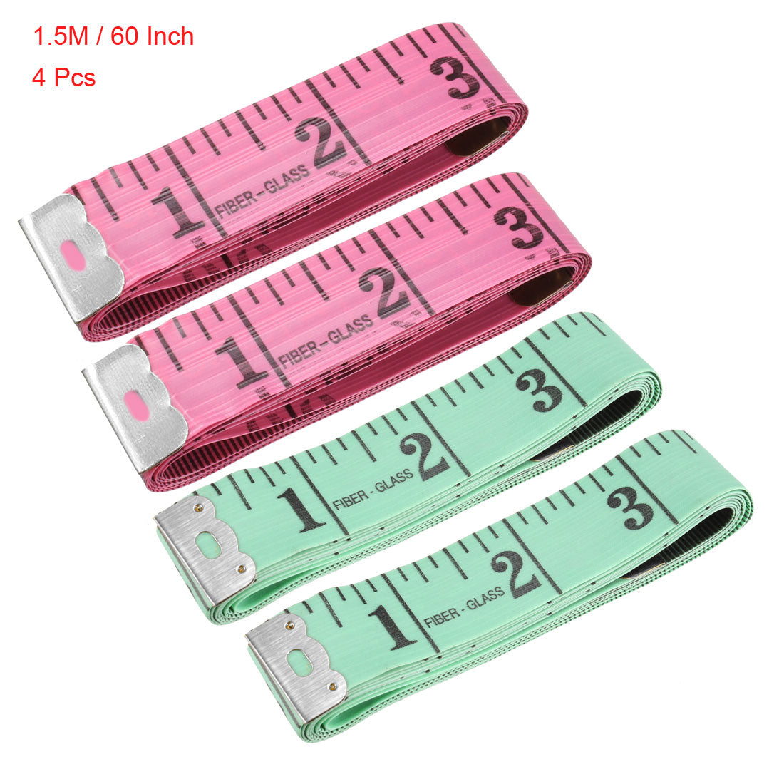 Harfington Cloth Tape Measure 150cm 60 Inch Soft Tape Ruler Metric Inch Double Scale Measuring Color Random for Tailor Sewing 4 Pcs