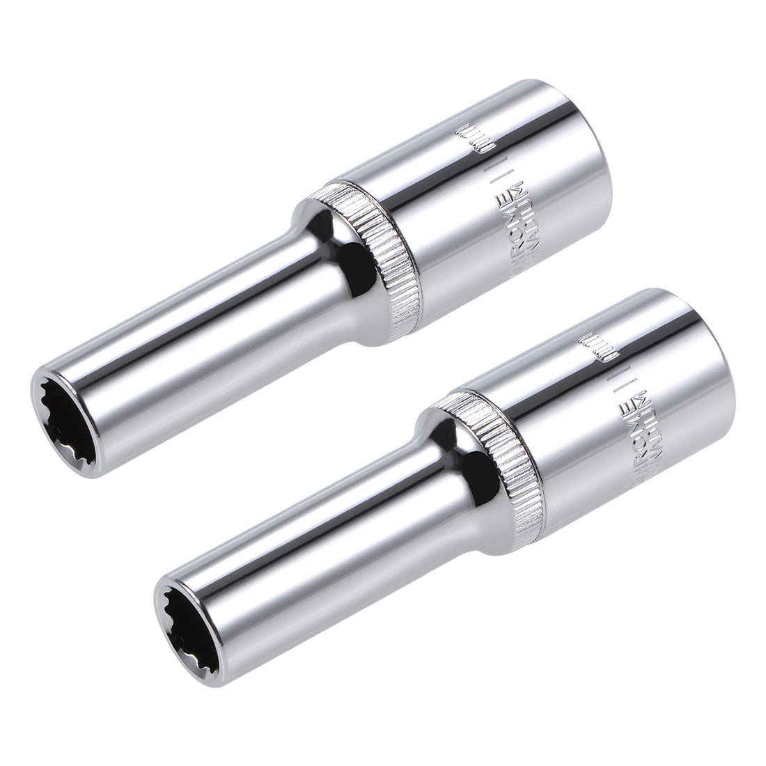 Harfington 2 Pcs 1/2-inch Drive 11mm 12-Point Deep Socket, Metric, Cr-V