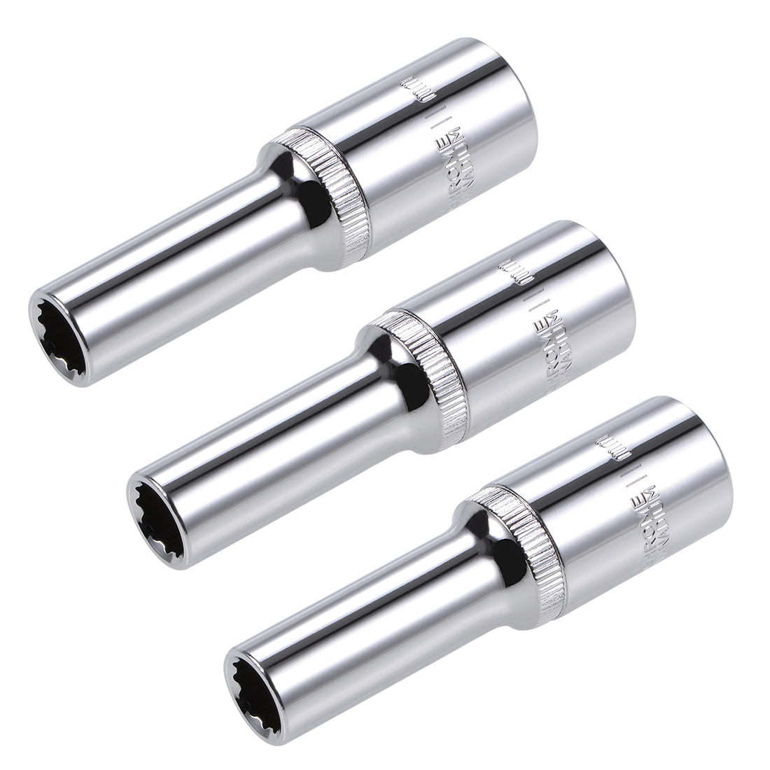 Harfington 3 Pcs 1/2-inch Drive 11mm 12-Point Deep Socket, Metric, Cr-V