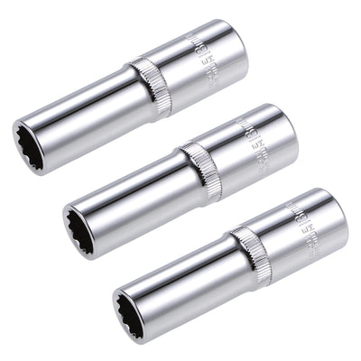 Harfington 3 Pcs 1/2-inch Drive 13mm 12-Point Deep Socket, Metric, Cr-V