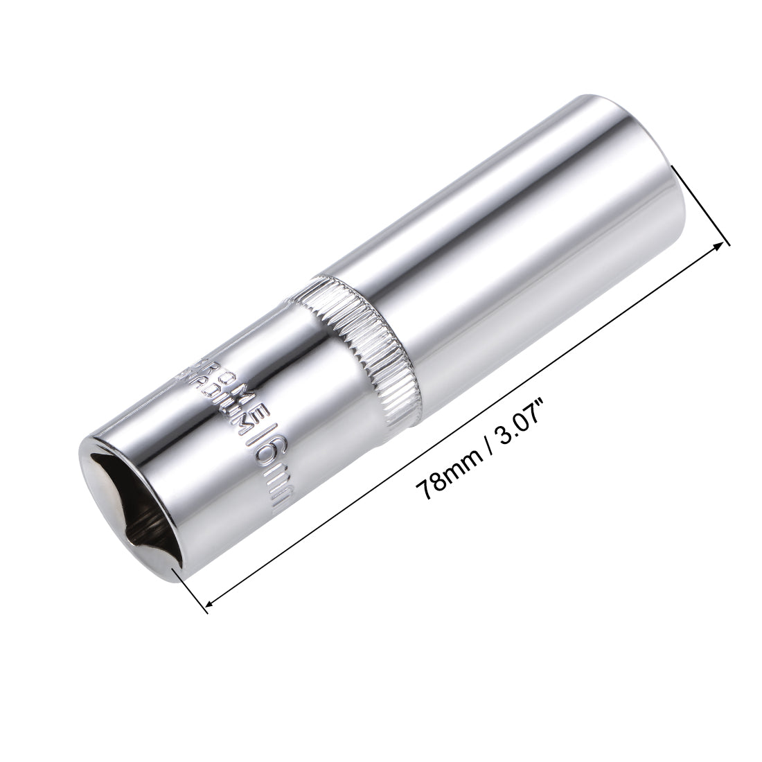 Harfington 3 Pcs 1/2-inch Drive 16mm 12-Point Deep Socket, Metric, Cr-V