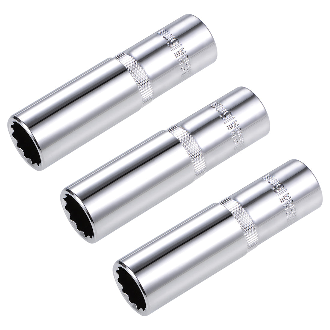 Harfington 3 Pcs 1/2-inch Drive 16mm 12-Point Deep Socket, Metric, Cr-V