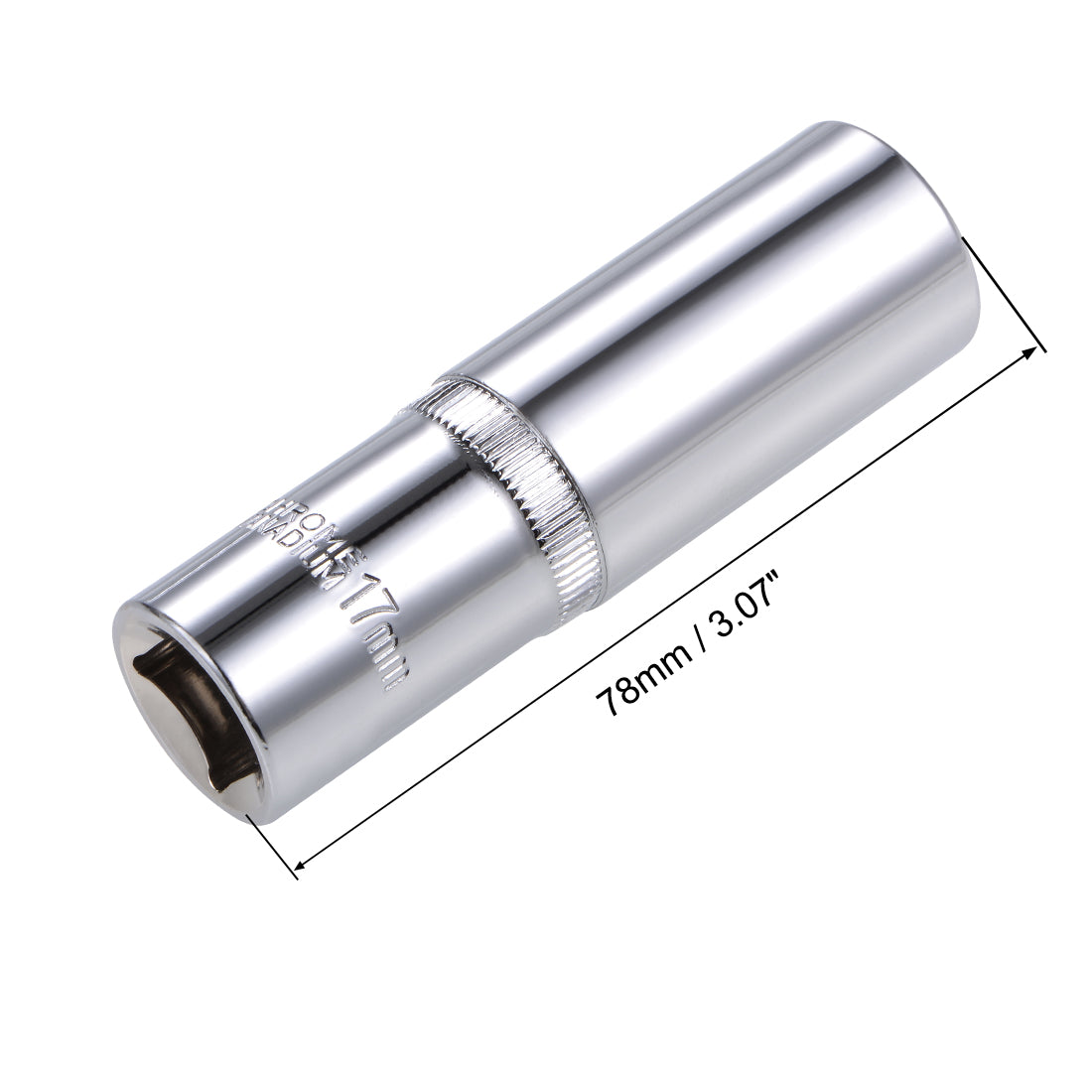 Harfington 2 Pcs 1/2-inch Drive 17mm 12-Point Deep Socket, Metric, Cr-V