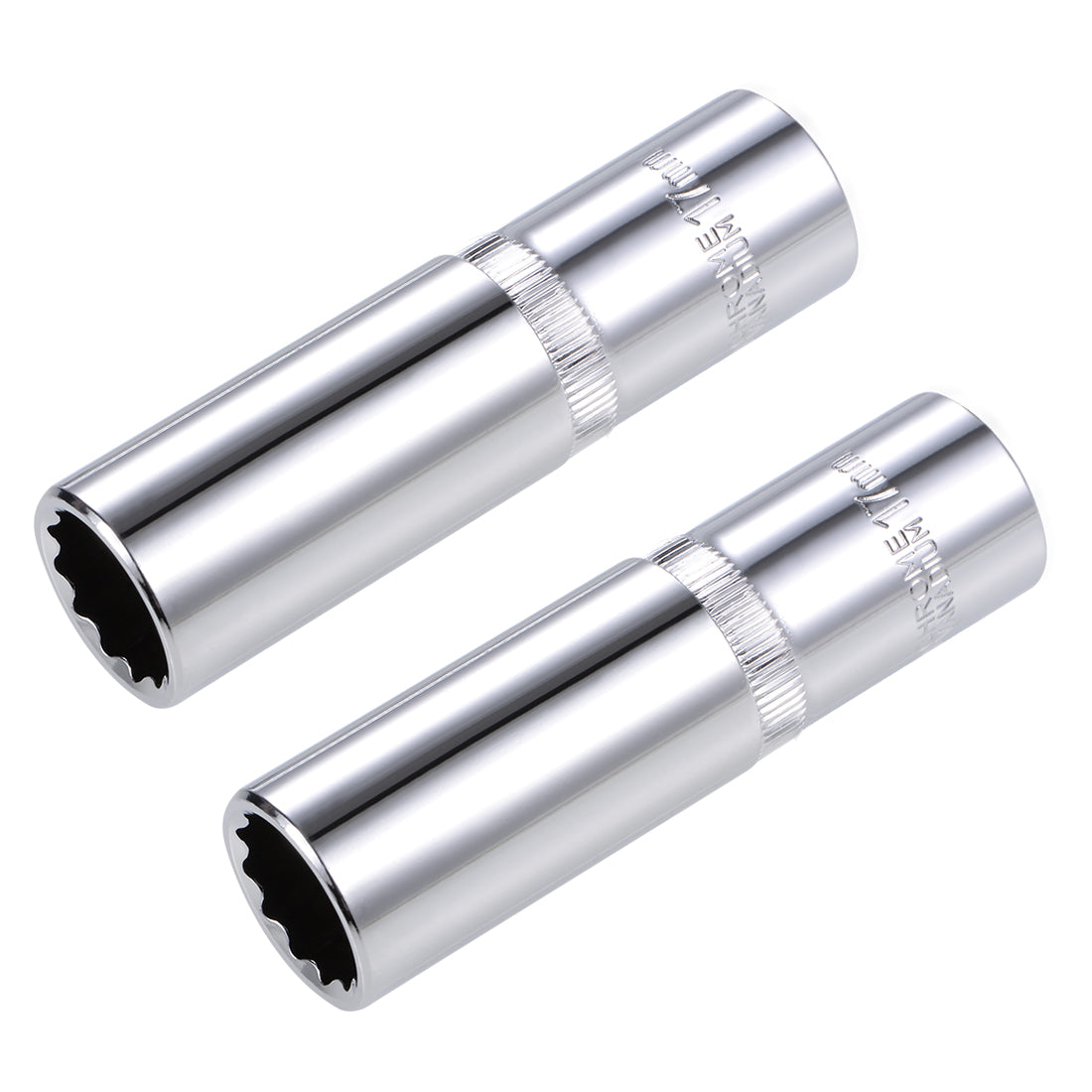 Harfington 2 Pcs 1/2-inch Drive 17mm 12-Point Deep Socket, Metric, Cr-V
