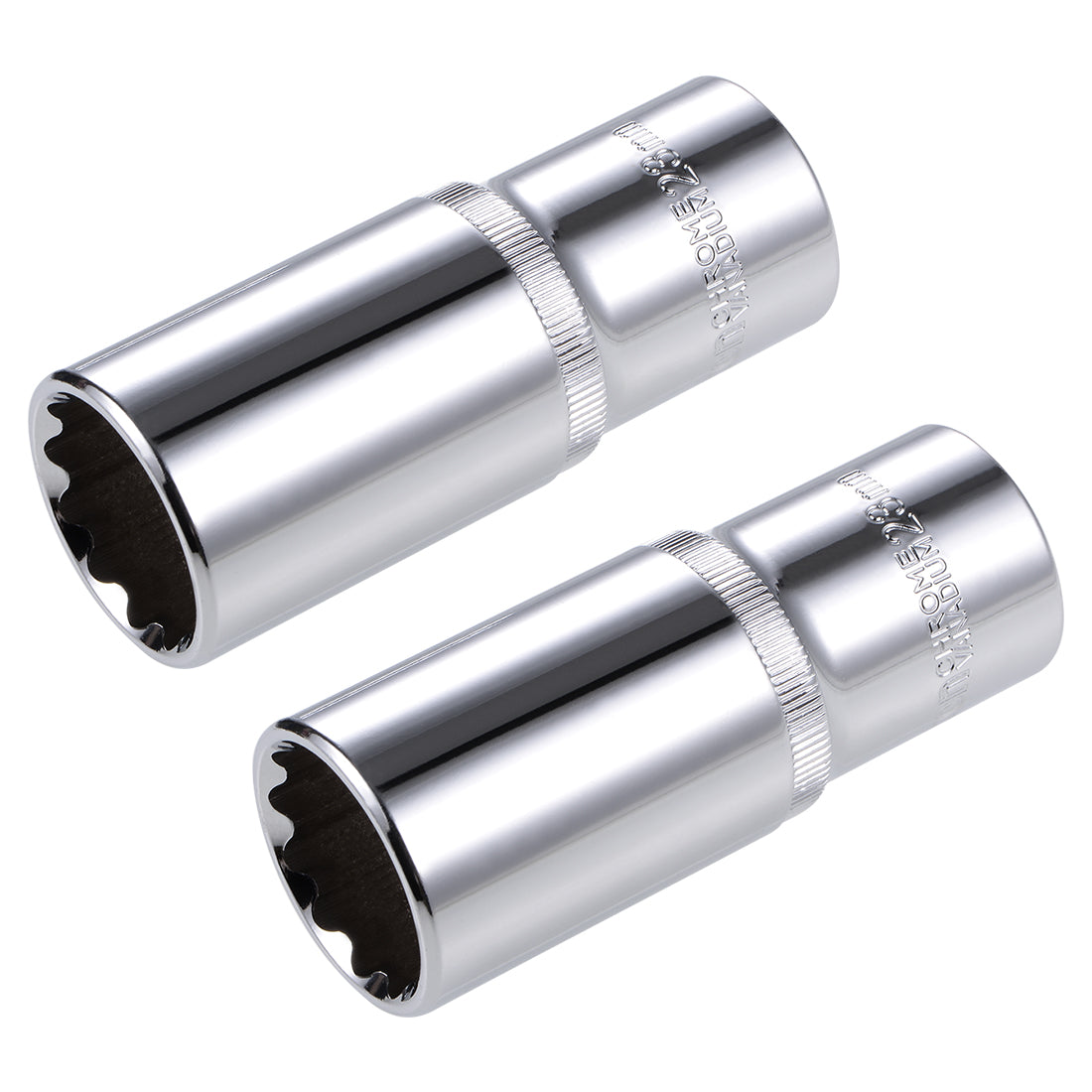 Harfington 2 Pcs 1/2-inch Drive 23mm 12-Point Deep Socket, Metric, Cr-V