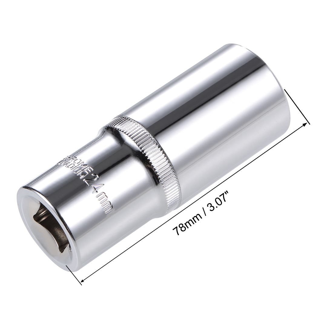 Harfington 3 Pcs 1/2-inch Drive 24mm 12-Point Deep Socket, Metric, Cr-V