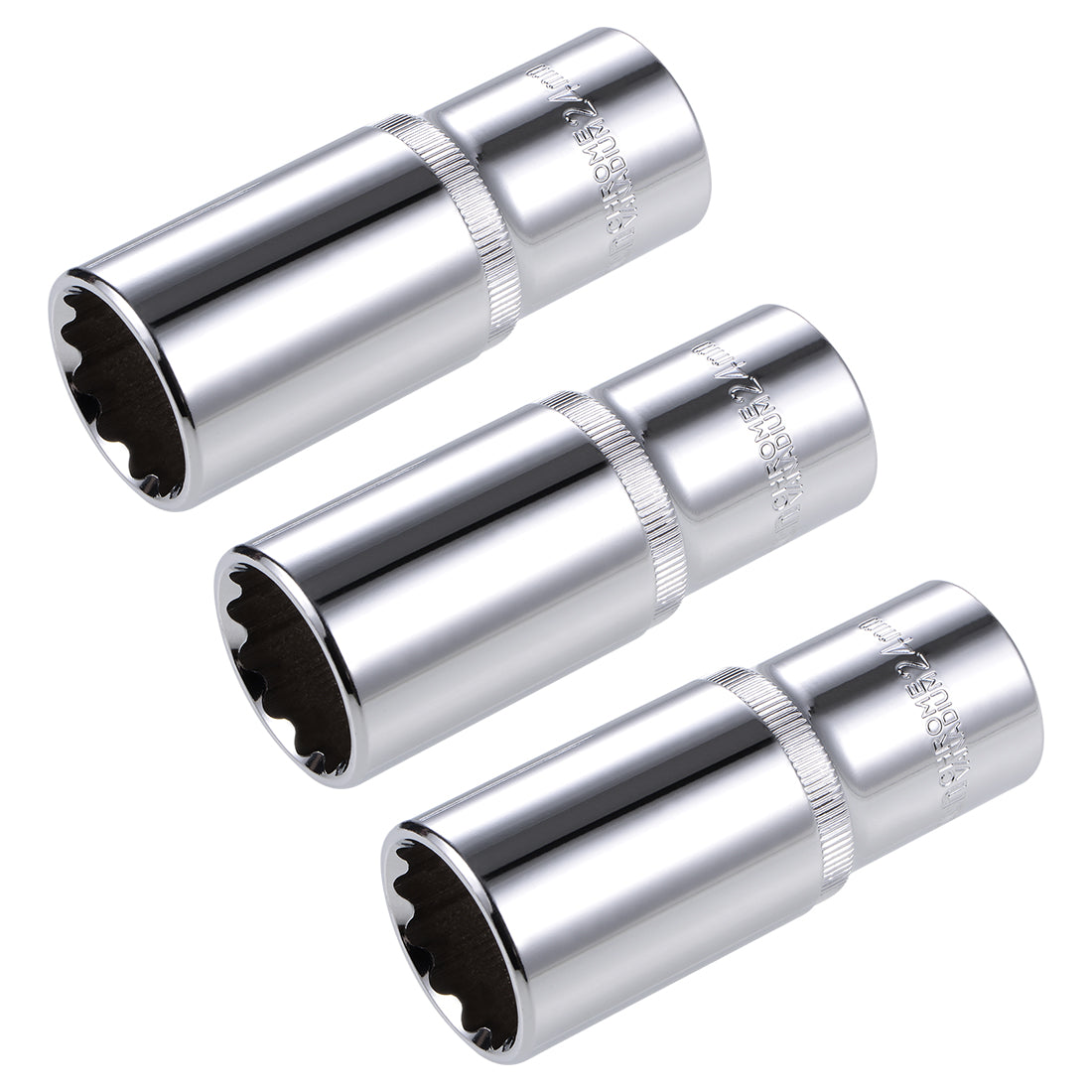 Harfington 3 Pcs 1/2-inch Drive 24mm 12-Point Deep Socket, Metric, Cr-V