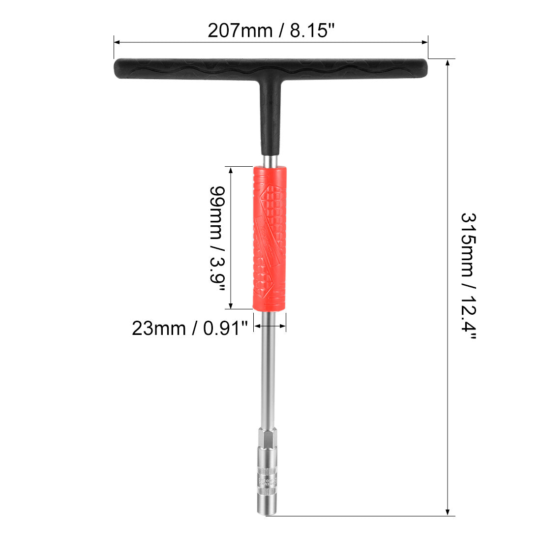 Harfington T-Handle Wrench 9mm Cr-V Adjustable Speed Grip Metric Hex Socket