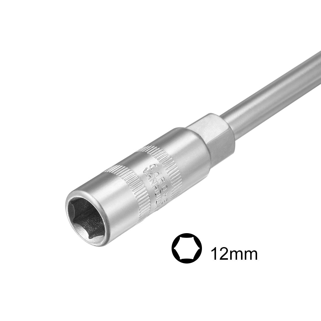 Harfington T-Handle Wrench 12mm Cr-V Adjustable Speed Grip Metric Hex Socket 2 Pcs