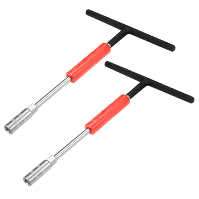 Harfington T-Handle Wrench 12mm Cr-V Adjustable Speed Grip Metric Hex Socket 2 Pcs
