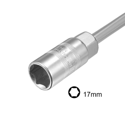 Harfington T-Handle Wrench 17mm Cr-V Adjustable Speed Grip Metric Hex Socket