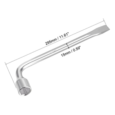 Harfington Lug Wrench for Jack - L Type Hexagon 19mm Slotted End Socket Tool