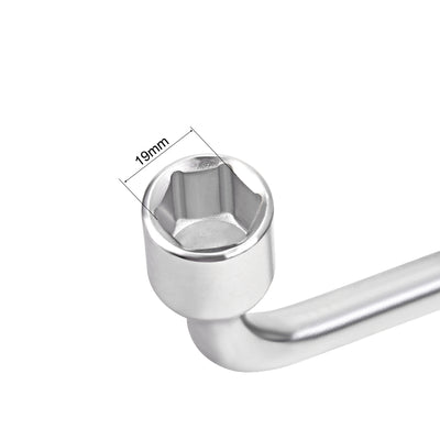 Harfington Lug Wrench for Jack - L Type Hexagon 19mm Slotted End Socket Tool