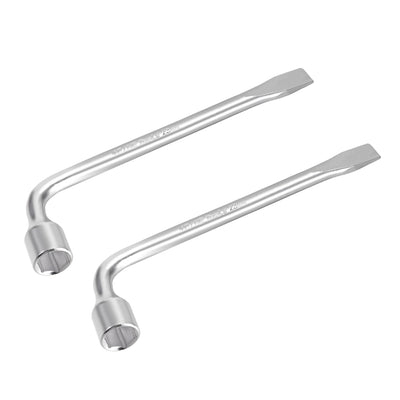 Harfington Lug Wrench for Jack - L Type Hexagon Slotted End Socket Repair Tool Kit