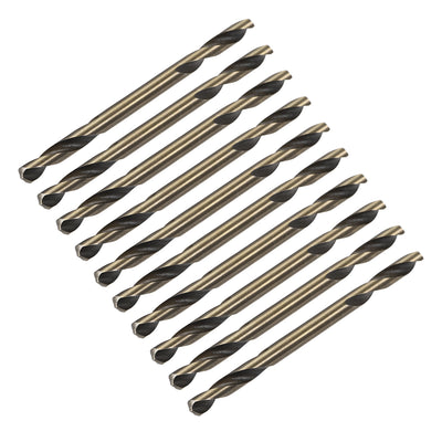 Harfington HSS Twist Double End Drill Bits Titanium Coating Straight Shank Spiral Rotary Tool 3.2mm Drilling Dia 10 pcs