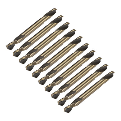 Harfington HSS Twist Double End Drill Bits Titanium Coating Straight Shank Spiral Rotary Tool 4.2mm Drilling Dia 10 pcs