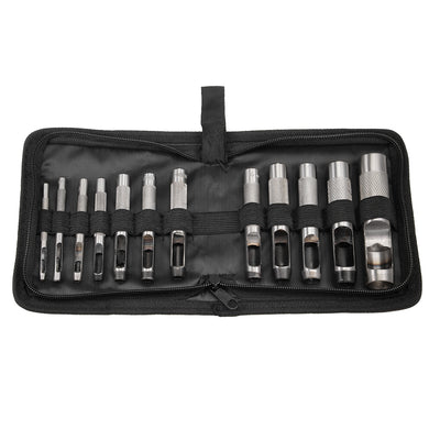 Harfington 12Pcs Round Steel Hollow Punch Set 3mm to 19mm Leather Craft Hollow Hole Punch Tools for Leather, Watch Band, Gasket Belt, Shoe, Fabric, Canvas Clothe
