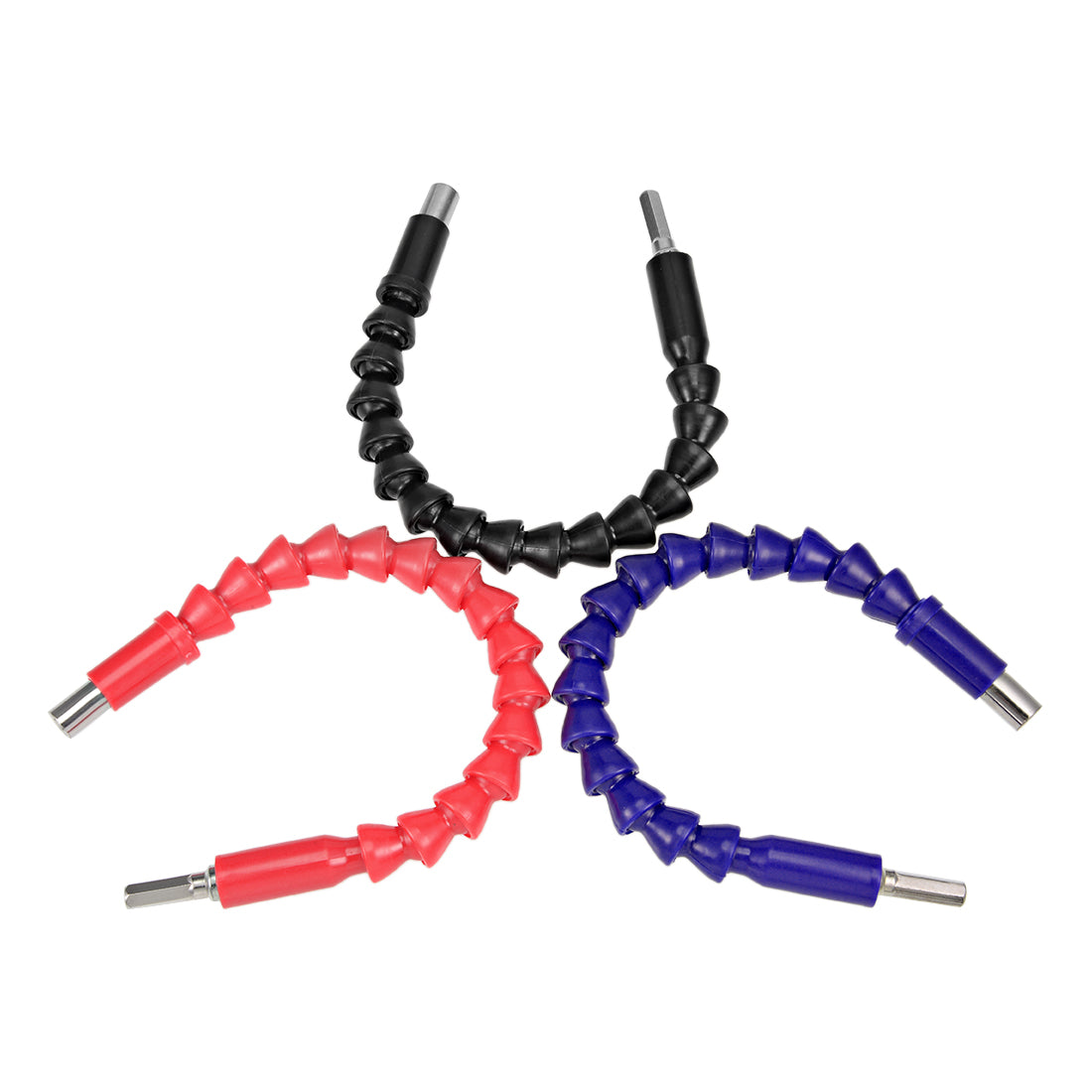 Harfington Flexible Extension Screwdriver Bit Holder Magnetic Hex Shaft Screw Drill Connection Tip ,11.8 inch Flex Shaft,1/4''-Hexagon Drill 3pcs