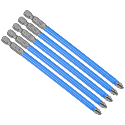 Harfington 1/4-Inch Hex Shank Magnetic Phillips Cross Screwdriver Bit, 127mm Length 6PH2 Insulation S2 Non-Slip Screwdriver Bits 5pcs