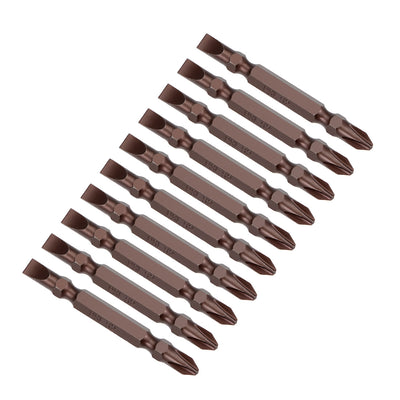 Harfington 10 Pcs PH2/SL6 Magnetic Double Ended Screwdriver Bits, 1/4 Inch Hex Shank 2.56-inch Length S2 Power Tool (Red)