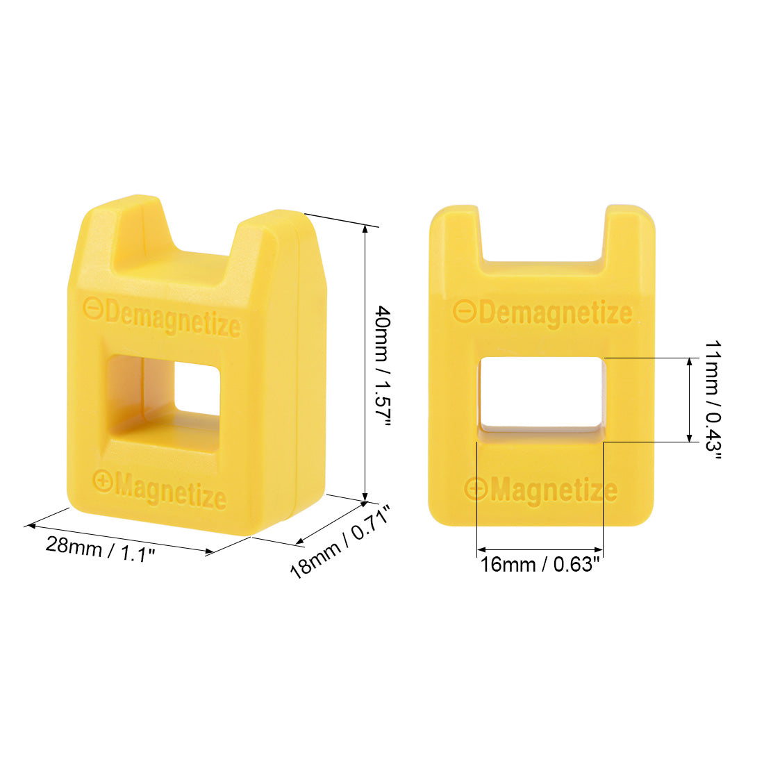 Harfington 5pcs Magnetizer Demagnetizer for Screwdriver Bits Tips Screw Driver Magnetic Practical Pick Up Tool, Yellow