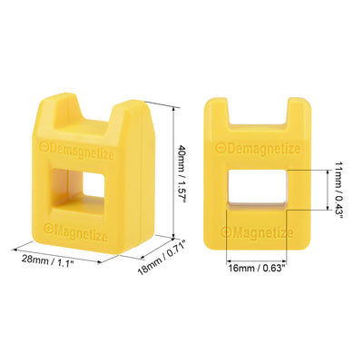 Harfington 5pcs Magnetizer Demagnetizer for Screwdriver Bits Tips Screw Driver Magnetic Practical Pick Up Tool, Yellow