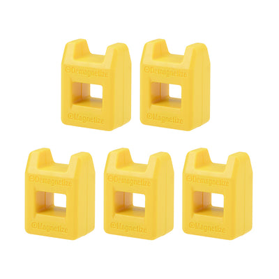 Harfington 5pcs Magnetizer Demagnetizer for Screwdriver Bits Tips Screw Driver Magnetic Practical Pick Up Tool, Yellow