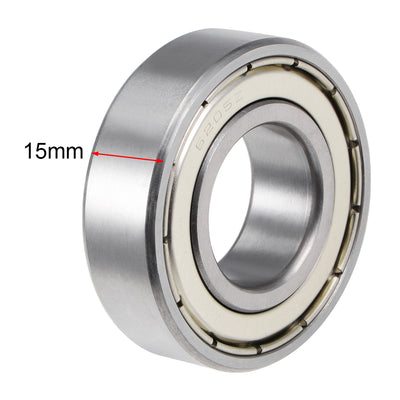 Harfington Deep Groove Ball Bearings Metric Double Shielded Chrome Steel ABEC-3 Z1