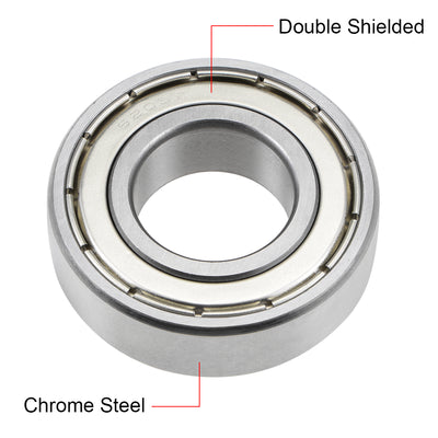 Harfington Deep Groove Ball Bearings Metric Double Shielded Chrome Steel ABEC3 Z1