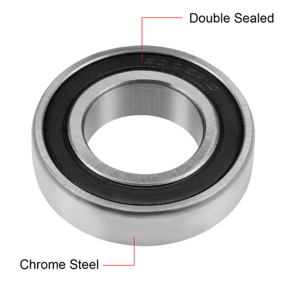 Harfington Uxcell Deep Groove Ball Bearing Double Sealed ABEC-3 Z1 Bearings