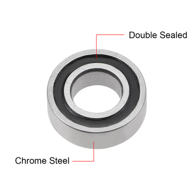 Harfington Uxcell Deep Groove Ball Bearings Inch Double Sealed Chrome Steel ABEC-3 Z1