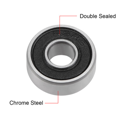 Harfington Uxcell Deep Groove Ball Bearings Inch Double Sealed Chrome Steel ABEC-3 Z1