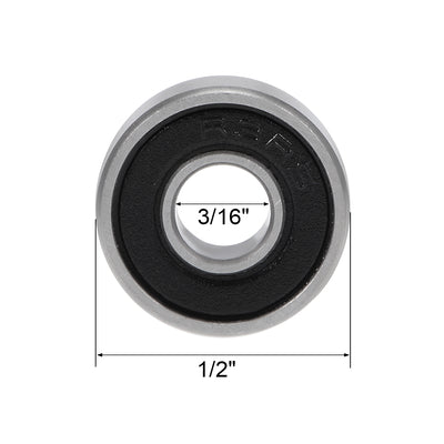 Harfington Uxcell Deep Groove Ball Bearings Inch Double Sealed Chrome Steel ABEC-3 Z1