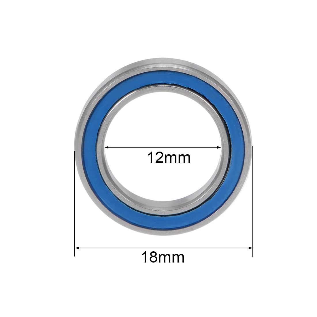 uxcell Uxcell Deep Groove Ball Bearing Thin Section Double Seal Chrome Steel Blue Cover