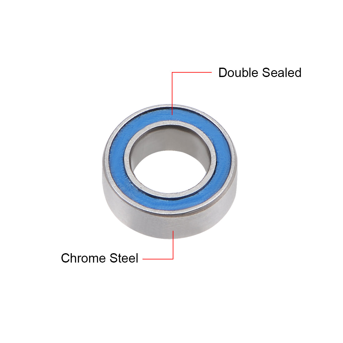 uxcell Uxcell Deep Groove Ball Bearings Double Sealed Chrome Steel P6 Z1 Blue Cover