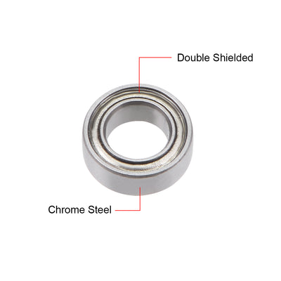 Harfington Deep Groove Ball Bearings Metric Double Shielded Chrome Steel P6 Z1